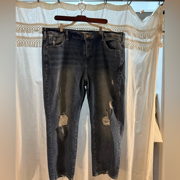 Lane Bryant Denim - Lane Bryant Distressed Boyfriend Jeans